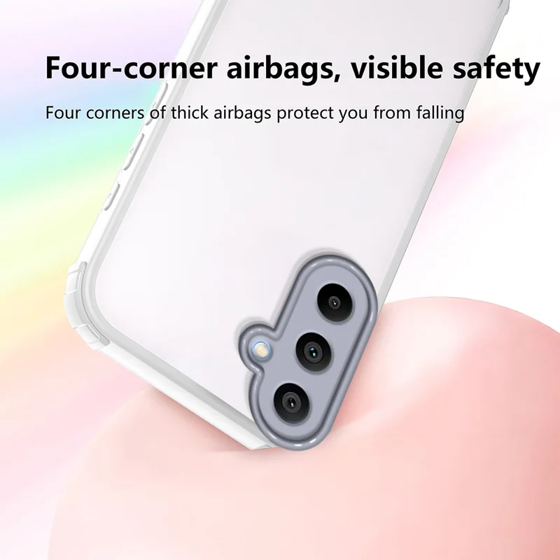 For Samsung Galaxy A15 4G / 5G Case Reinforced Corner Shockproof TPU + Acrylic Phone Cover - White