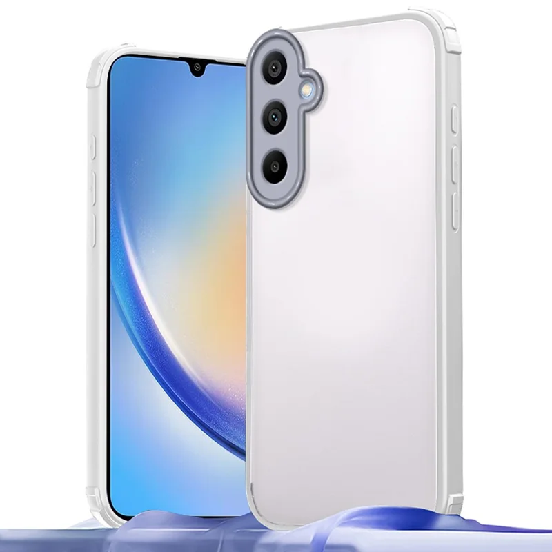 For Samsung Galaxy A34 5G Case Reinforced Corner Shockproof TPU + Acrylic Phone Cover - White