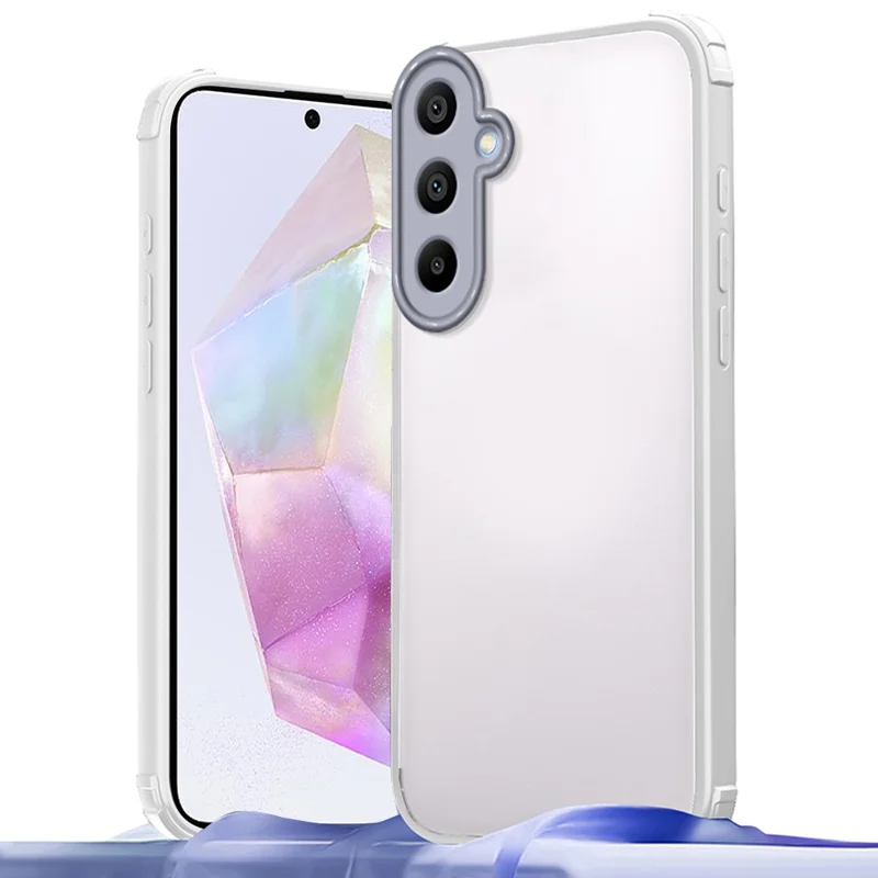 For Samsung Galaxy A35 5G Case Reinforced Corner Shockproof TPU + Acrylic Phone Cover - White