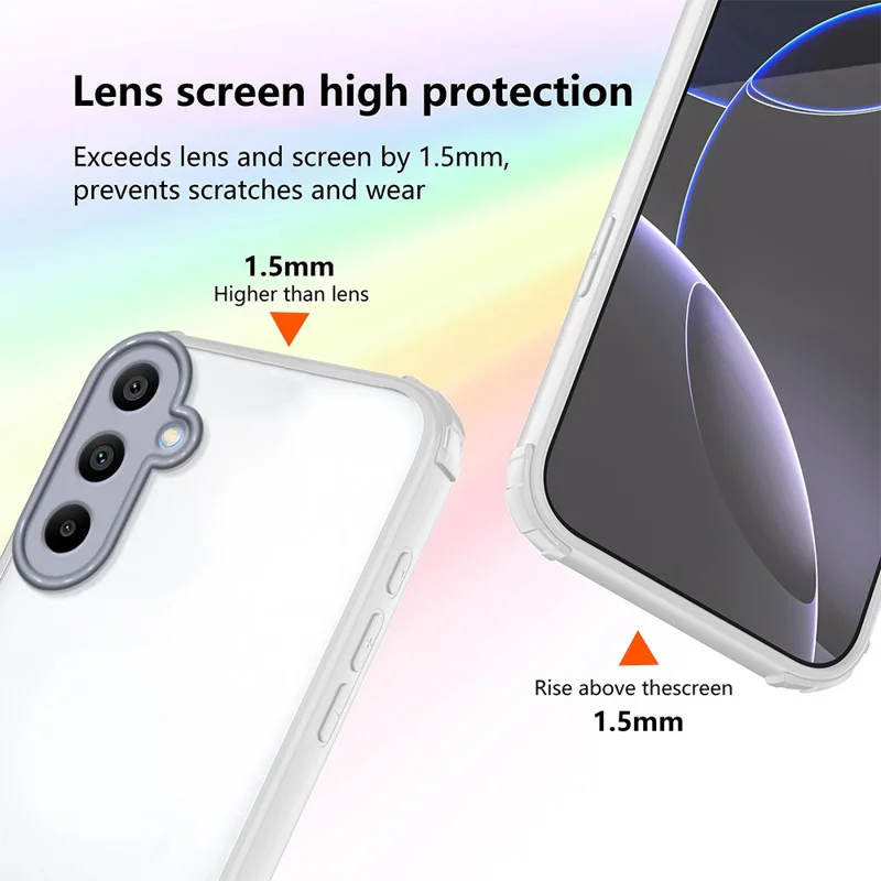 For Samsung Galaxy A35 5G Case Reinforced Corner Shockproof TPU + Acrylic Phone Cover - White