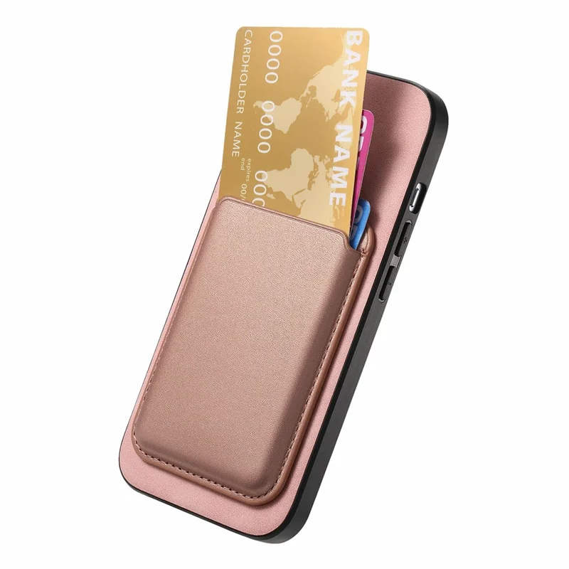 For iPhone 17 Pro Max Case Detachable Magnetic Card Bag Leather + TPU Phone Cover - Pink