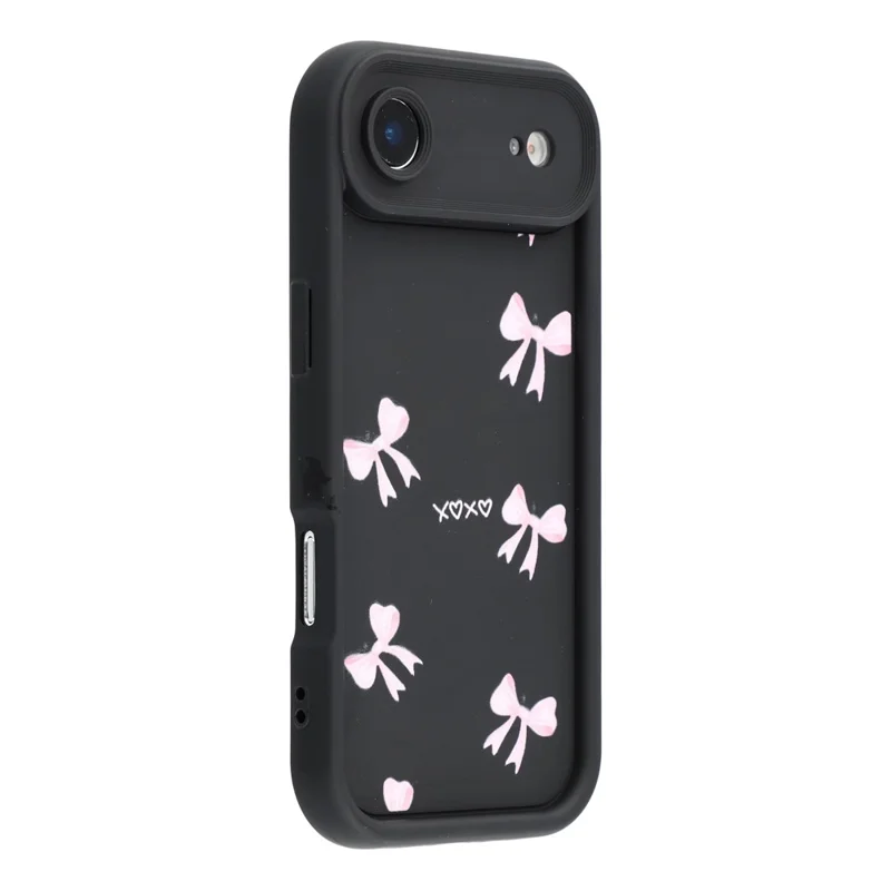 For iPhone Air Case Aesthetic Pattern Print TPU Shockproof Phone Cover - Bow / Black