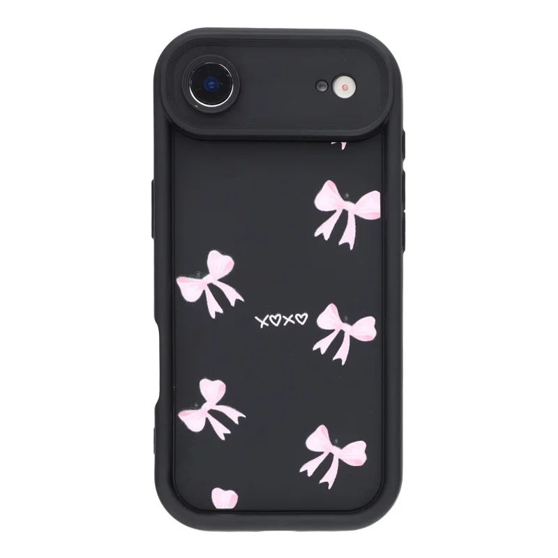 For iPhone Air Case Aesthetic Pattern Print TPU Shockproof Phone Cover - Bow / Black