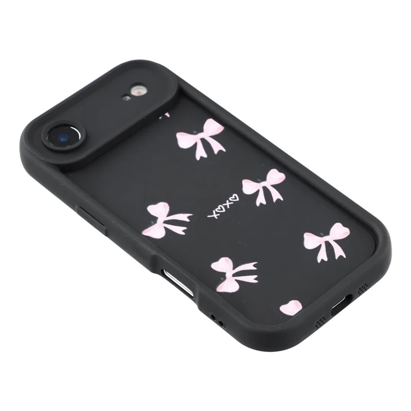 For iPhone Air Case Aesthetic Pattern Print TPU Shockproof Phone Cover - Bow / Black