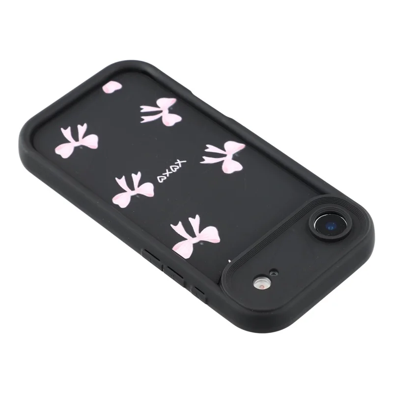 For iPhone Air Case Aesthetic Pattern Print TPU Shockproof Phone Cover - Bow / Black