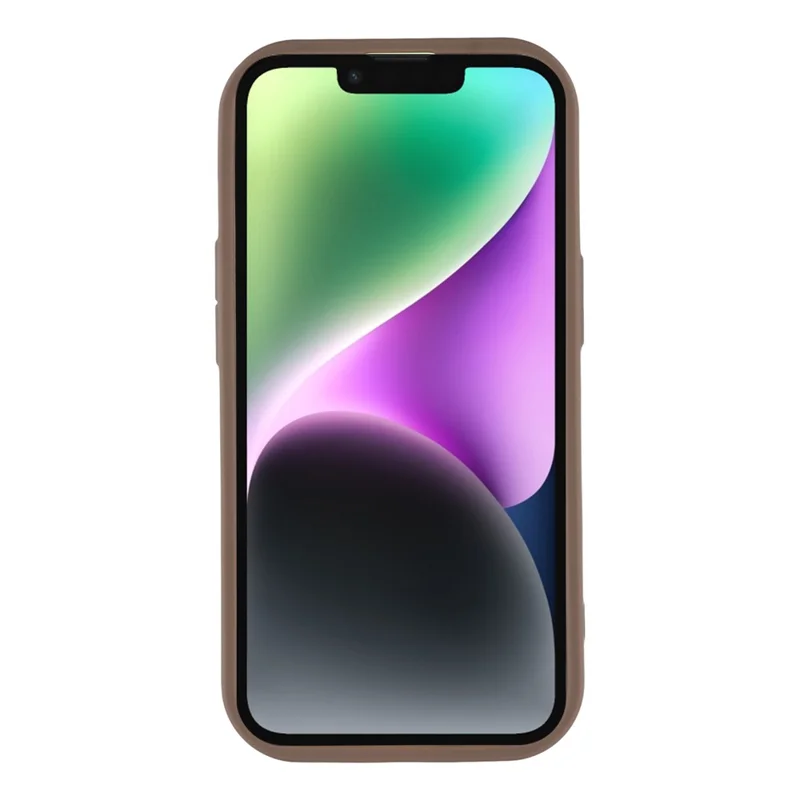 For iPhone 14 Case Aesthetic Pattern Print TPU Shockproof Phone Cover - Big Bow / Brown