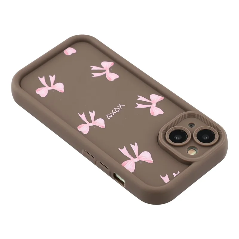 غطاء لهاتف iPhone 14 Plus بتصميم جذاب مطبوع من مادة TPU مقاوم للصدمات - رباط/بني
