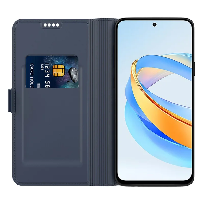 For Honor Play10C 5G Case Shockproof TPU Inner Shell Leather Phone Cover Card Slot - Blue