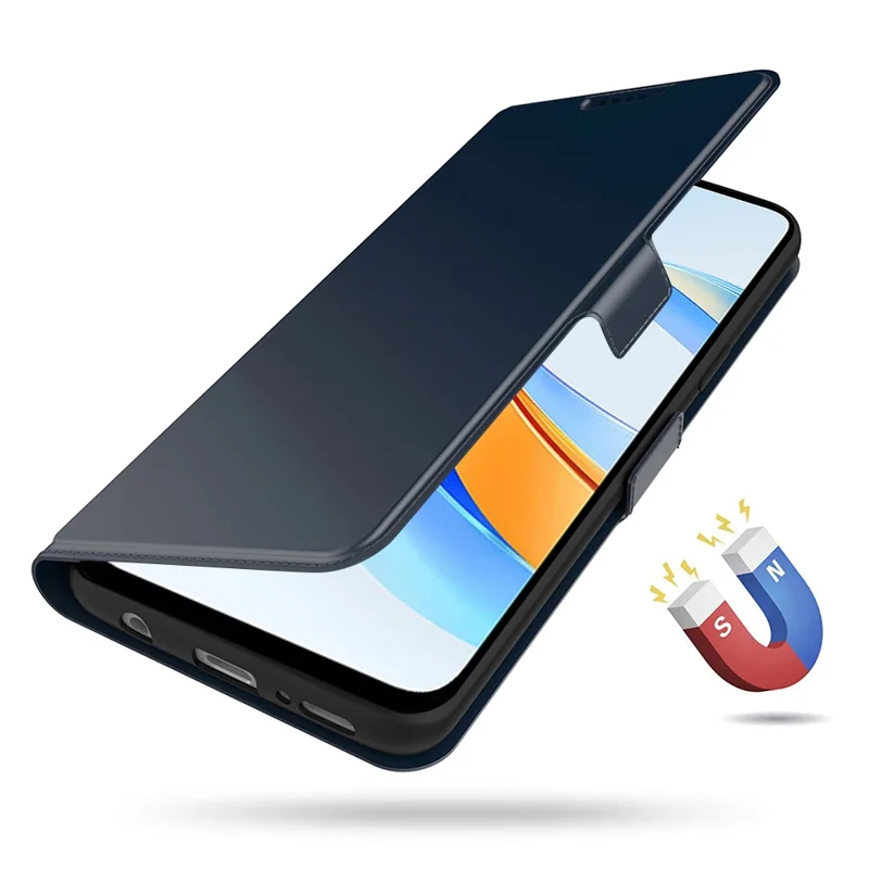 For Honor Play10C 5G Case Shockproof TPU Inner Shell Leather Phone Cover Card Slot - Blue