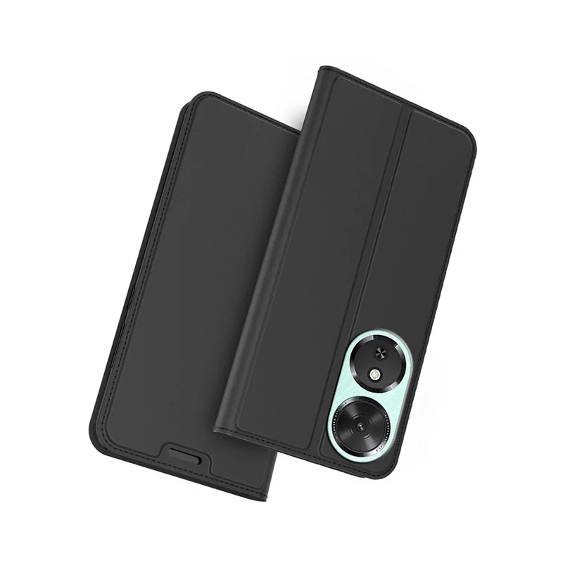 For Honor Play10C 5G Case PU Leather Phone Cover with Card Holder Stand - Black