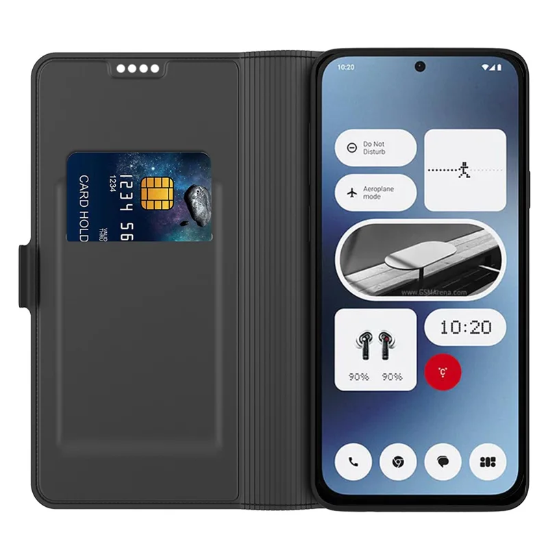 For Nothing Phone (3) 5G Case Shockproof TPU Inner Shell Leather Phone Cover Card Slot - Black