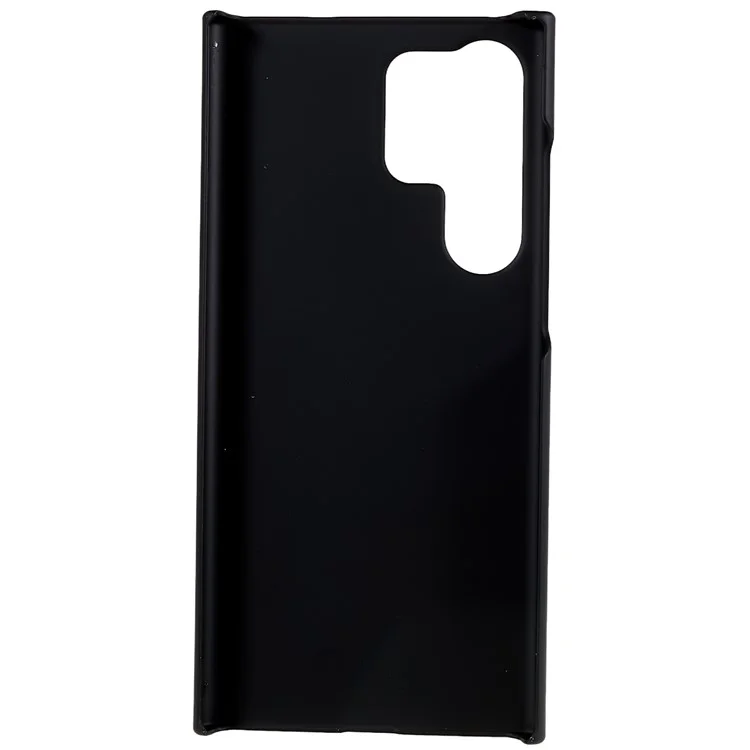 For Samsung Galaxy S23 Ultra Hard Plastic Rubberized Glossy Phone Back Case Drop Resistant Cellphone Cover - Black