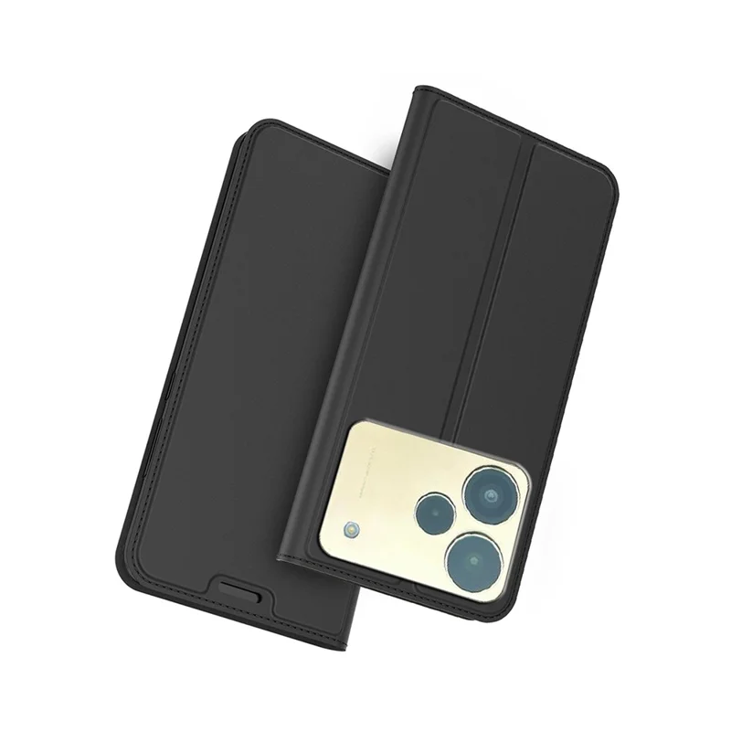 For Realme P4 5G Case PU Leather Phone Cover with Card Holder Stand - Black