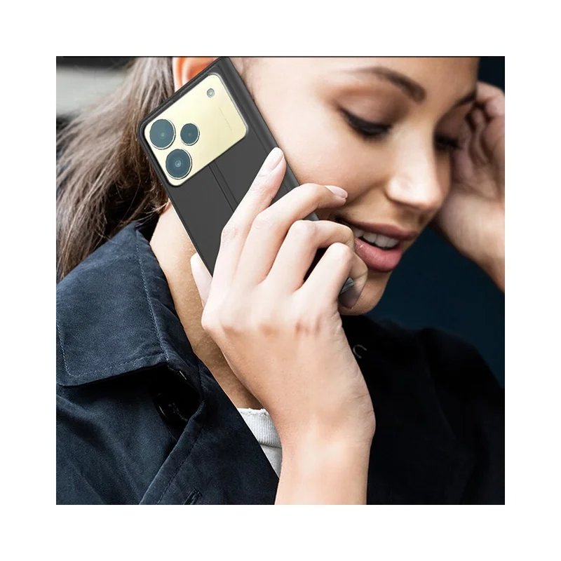 For Realme P4 5G Case PU Leather Phone Cover with Card Holder Stand - Black