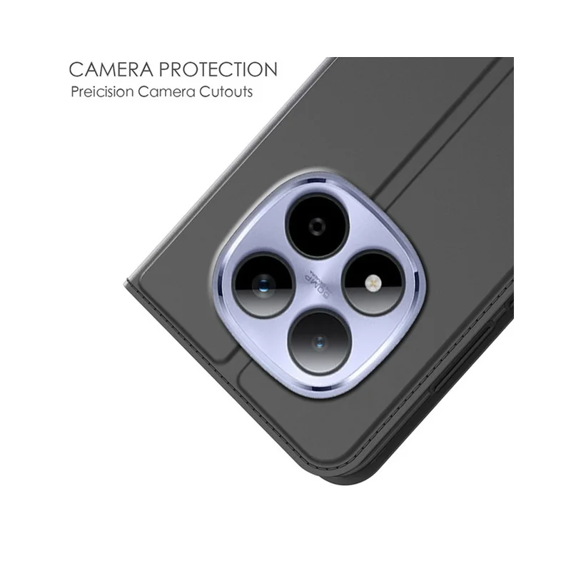 Xiaomi Redmi Note 15 Pro+ 5G Custodia in Pelle PU con Porta Carte e Supporto - Nero