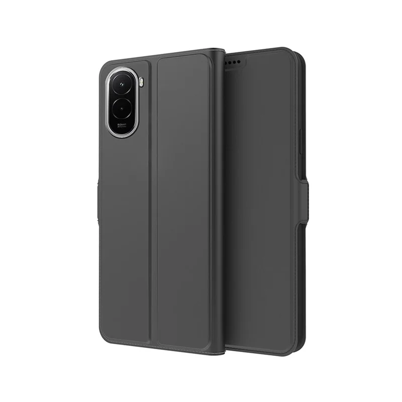 For Xiaomi Poco M7 4G (EU) (171mm) Case Shockproof TPU Inner Shell Leather Phone Cover Card Slot - Black