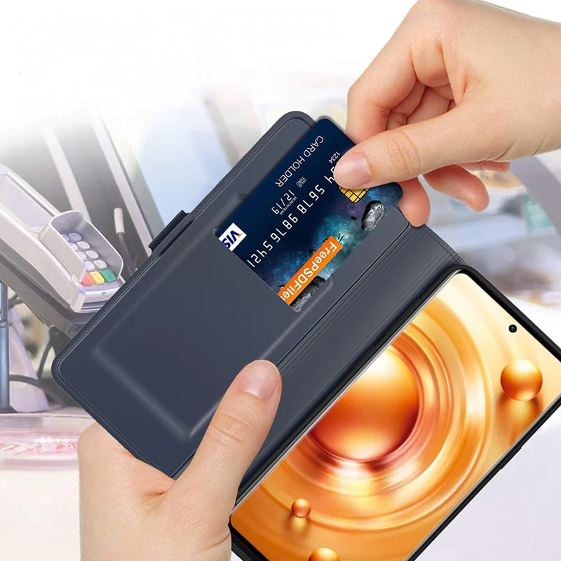 For vivo V60 Lite 5G Case Shockproof TPU Inner Shell Leather Phone Cover Card Slot - Blue