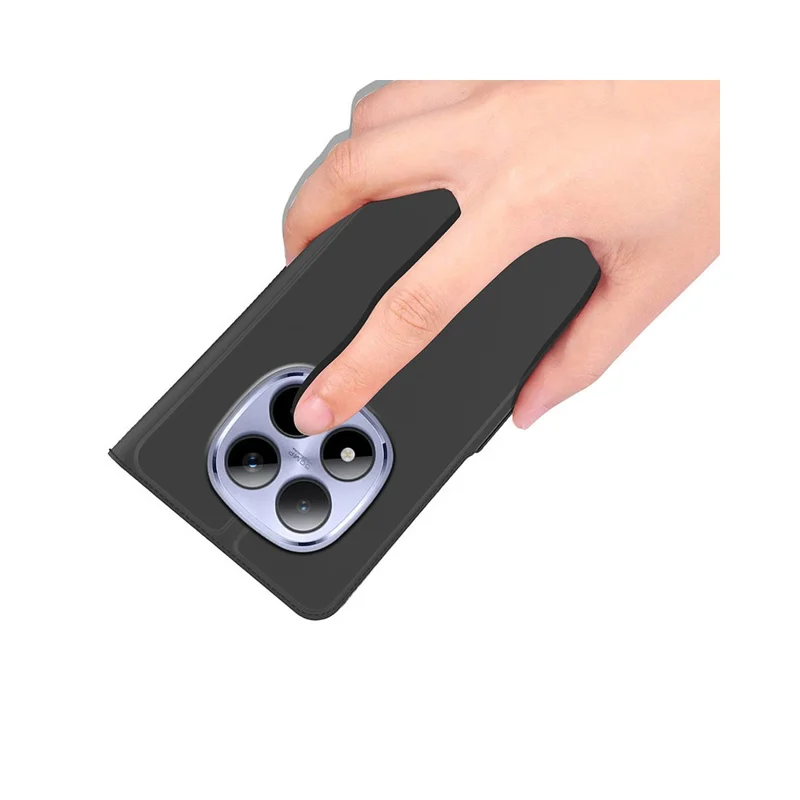 Voor Xiaomi Redmi Note 15 Pro+ 5G Hoesje Stootvrij TPU Binnenbehuizing Leren Telefoonhoes met Kaartslot - Zwart