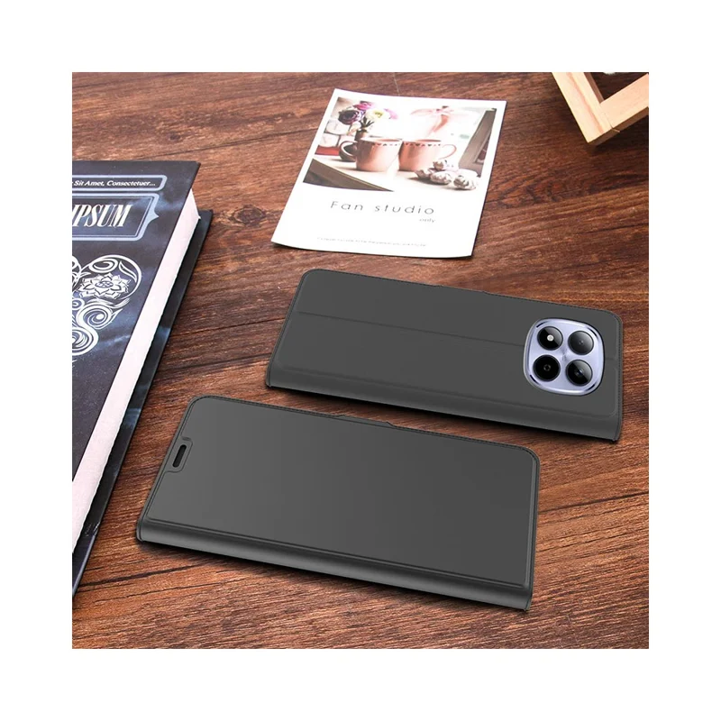 Voor Xiaomi Redmi Note 15 Pro+ 5G Hoesje Stootvrij TPU Binnenbehuizing Leren Telefoonhoes met Kaartslot - Zwart