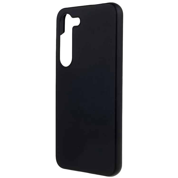 Для Samsung Galaxy S23 Hard Plastic Rubberized Glossy Phone Case Back Protector Cellphone Cover - Black