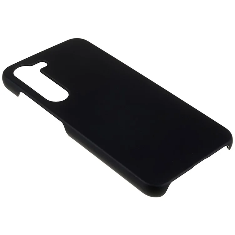 Для Samsung Galaxy S23 Hard Plastic Rubberized Glossy Phone Case Back Protector Cellphone Cover - Black