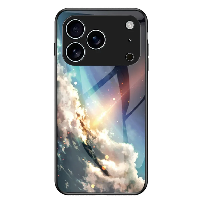 For iPhone 17 Pro Max Case Starry Sky Pattern Tempered Glass Phone Cover - Bright Starry Sky