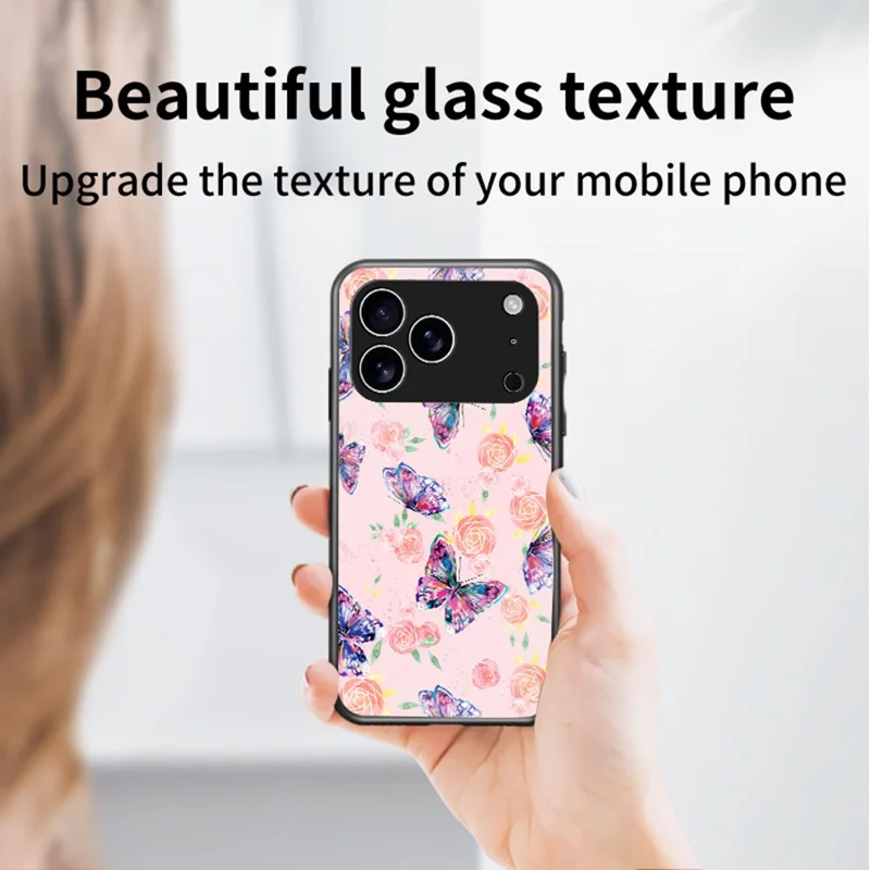 Obudowa na iPhone 17 Pro Max z Motywem Motyla, TPU + Szkło Hartowane, Ochronna Obudowa Telefoniczna - Kolorowy Motyl