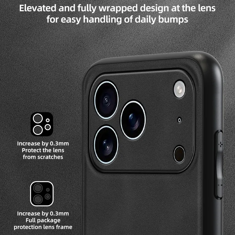 ANNYOJO Für iPhone 17 Pro Hülle PU-Leder + PC + TPU Anti-Drop Handy-Rückseite - Grau