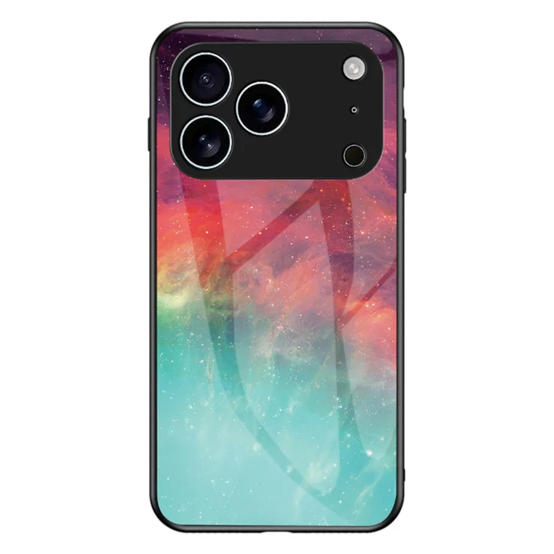 For iPhone 17 Pro Case Starry Sky Pattern Tempered Glass Phone Cover - Color Starry Sky