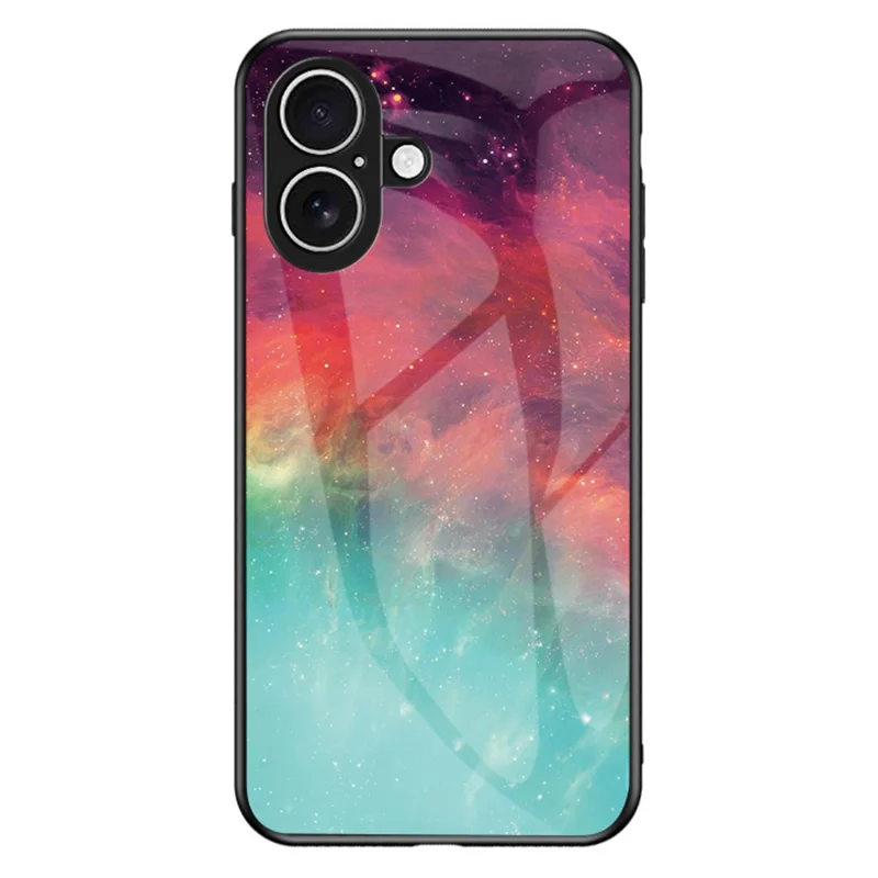 For iPhone 17 Case Starry Sky Pattern Tempered Glass Phone Cover - Color Starry Sky