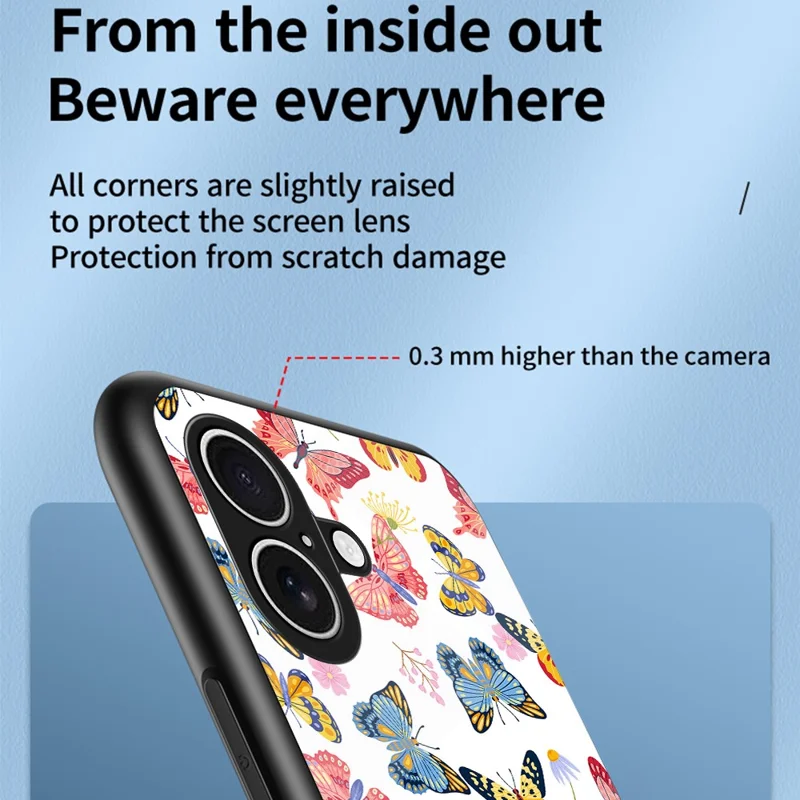 For iPhone 17 Case Butterfly Pattern TPU + Tempered Glass Protective Phone Cover - Colorful Butterfly