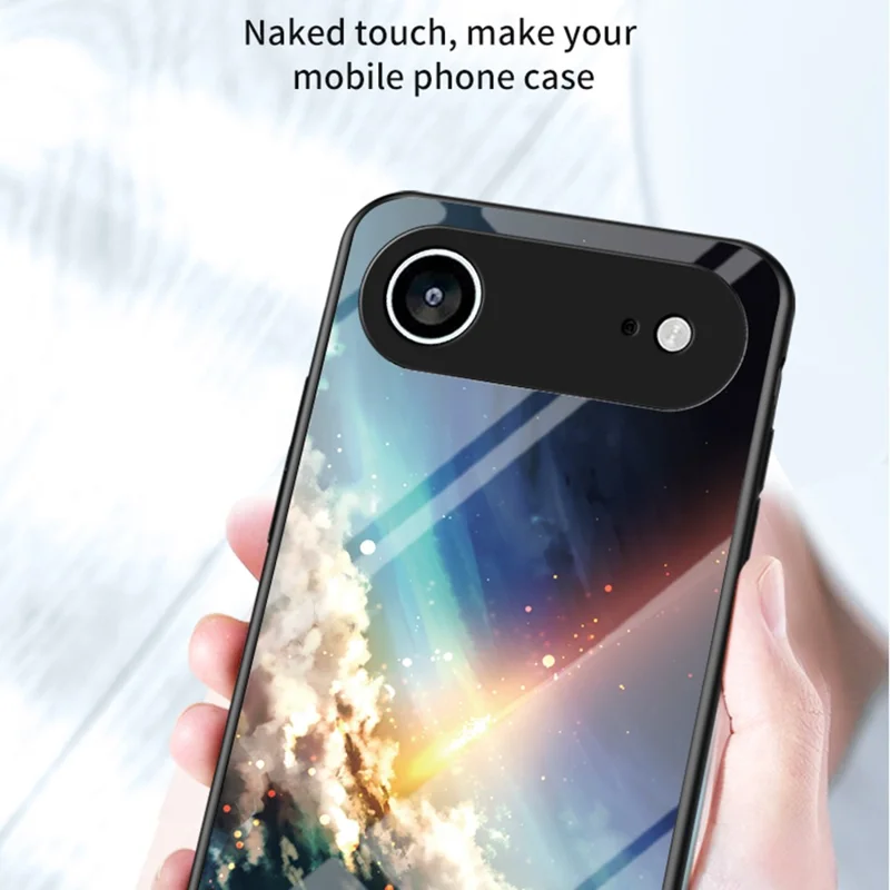 For iPhone Air Case Starry Sky Pattern Tempered Glass Phone Cover - Color Starry Sky