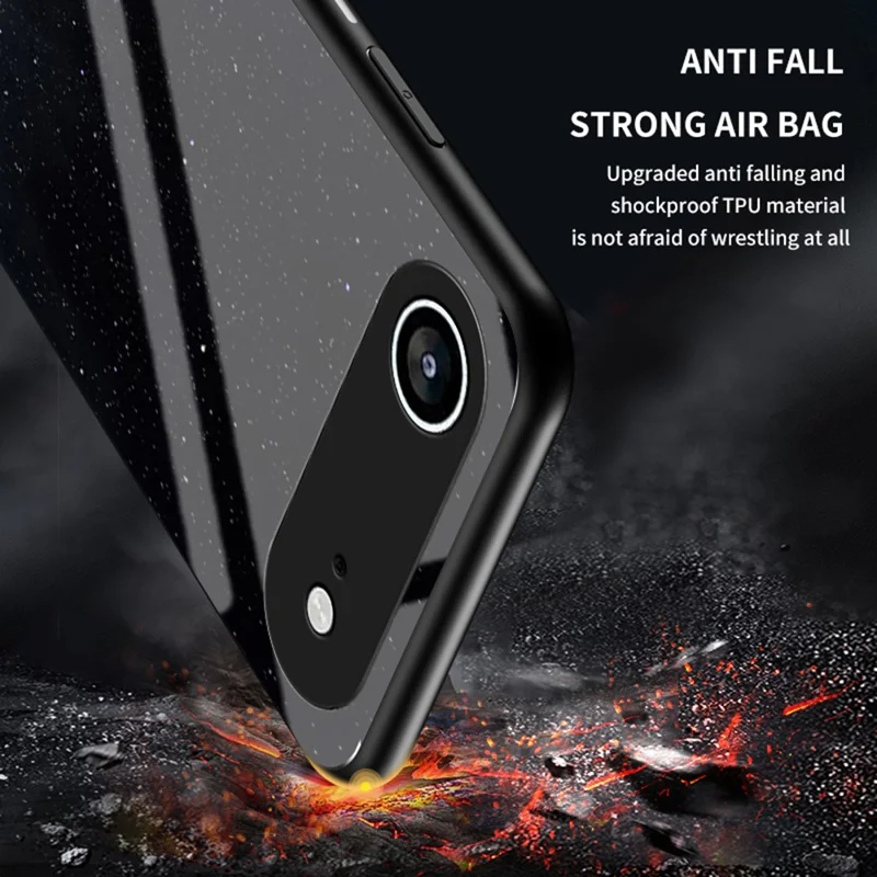 For iPhone Air Case Starry Sky Pattern Tempered Glass Phone Cover - Color Starry Sky