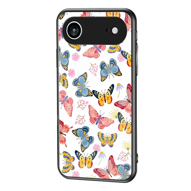 For iPhone Air Case Butterfly Pattern TPU + Tempered Glass Protective Phone Cover - Colorful Butterfly