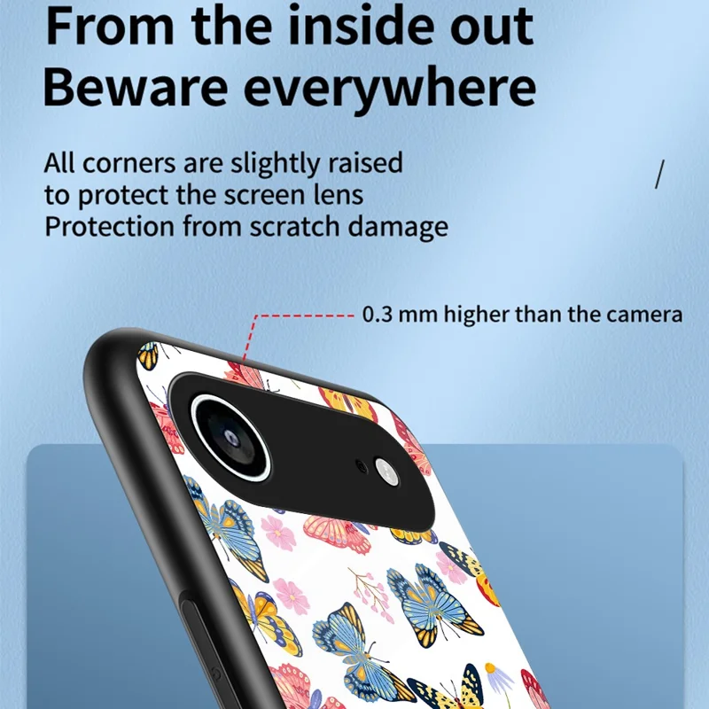 For iPhone Air Case Butterfly Pattern TPU + Tempered Glass Protective Phone Cover - Colorful Butterfly