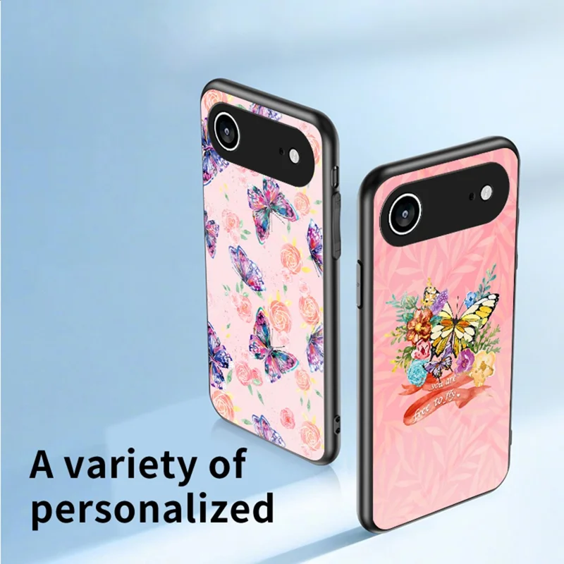 For iPhone Air Case Butterfly Pattern TPU + Tempered Glass Protective Phone Cover - Colorful Butterfly