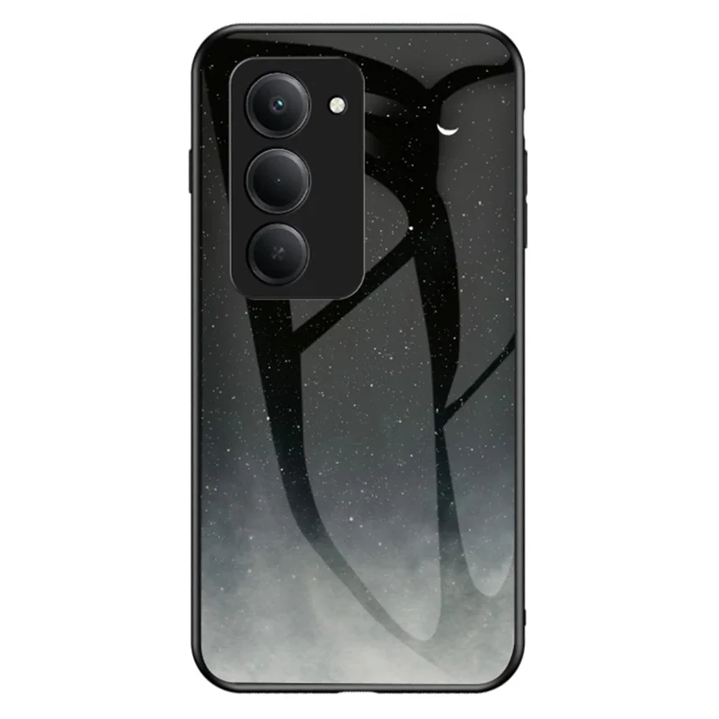 For Xiaomi Redmi 15 5G (Global) (169mm) Case Starry Sky Pattern Tempered Glass Phone Cover - Starry Crescent Moon