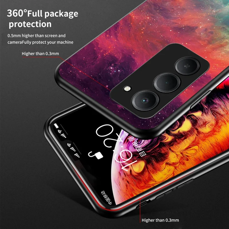 For Xiaomi Redmi 15 5G (Global) (169mm) Case Starry Sky Pattern Tempered Glass Phone Cover - Starry Crescent Moon