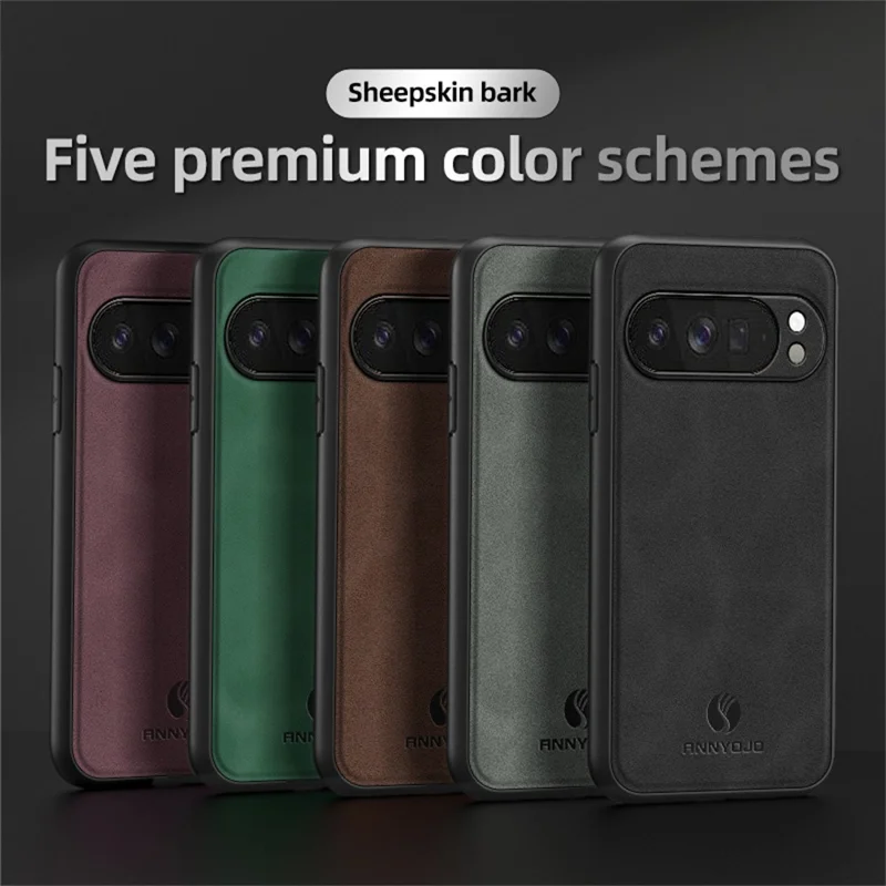 ANNYOJO For Google Pixel 10 Pro Case PU Leather + PC + TPU Anti Drop Phone Back Cover - Coffee