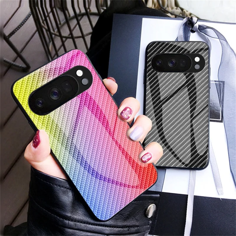 For Google Pixel 10 Pro Case Tempered Glass Shockproof Phone Cover - Golden Fiber