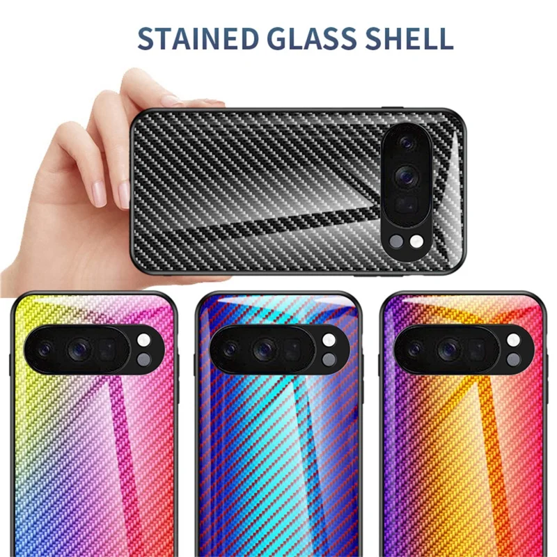 For Google Pixel 10 Pro Case Tempered Glass Shockproof Phone Cover - Golden Fiber