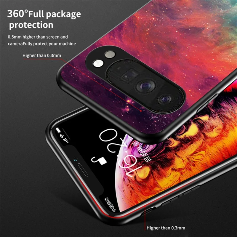 For Google Pixel 10 Pro XL Case Starry Sky Pattern Tempered Glass Phone Cover - Color Starry Sky