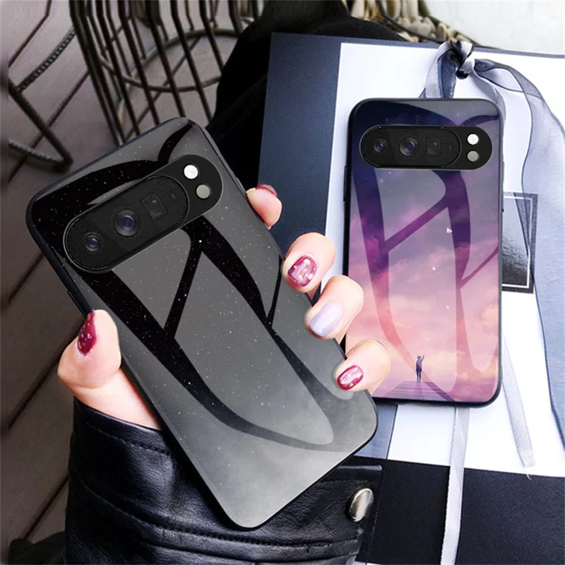 For Google Pixel 10 Pro XL Case Starry Sky Pattern Tempered Glass Phone Cover - Color Starry Sky