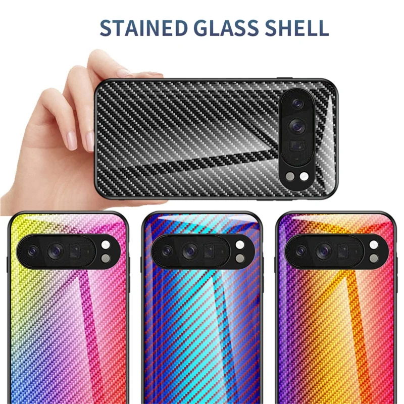 For Google Pixel 10 Pro XL Case Tempered Glass Shockproof Phone Cover - Colorful Fiber