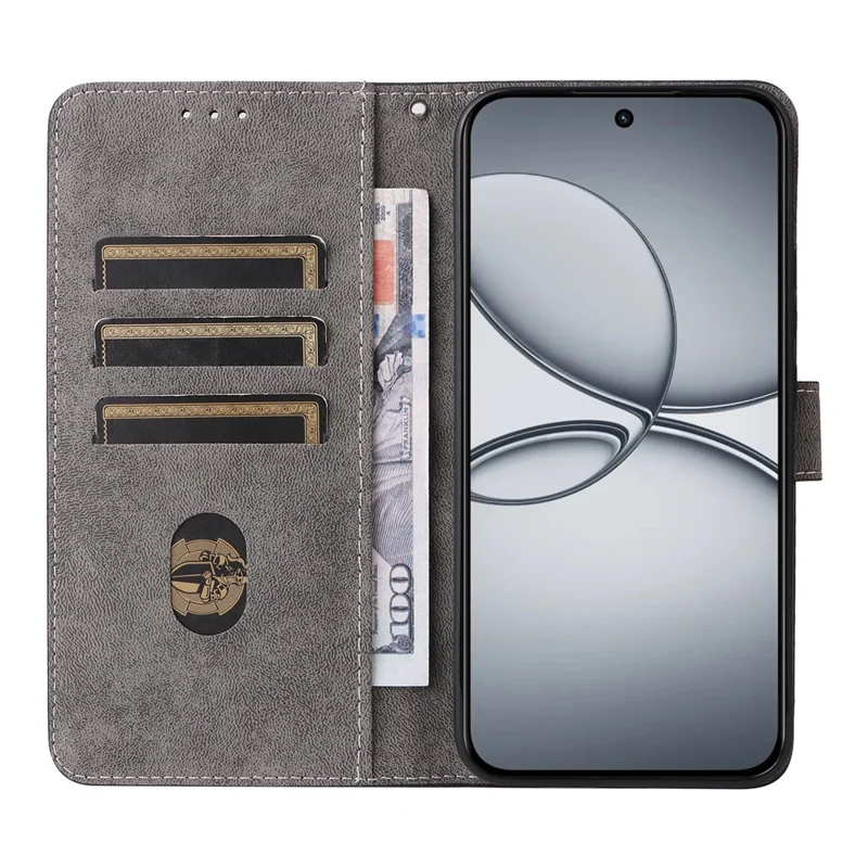 For Realme 15T 5G Case Wallet RFID Blocking PU Leather Phone Cover Stand with Strap - Black