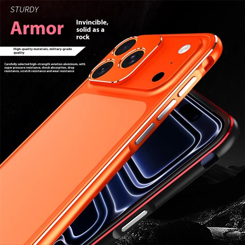 For iPhone 17 Pro Max Bumper Case No-Back Phone Frame Cover with Lens Protection - Black / Red