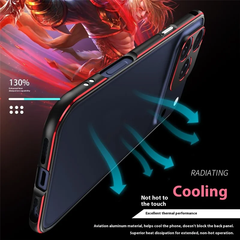 For iPhone 17 Pro Bumper Case No-Back Phone Frame Cover with Lens Protection - Black / Red