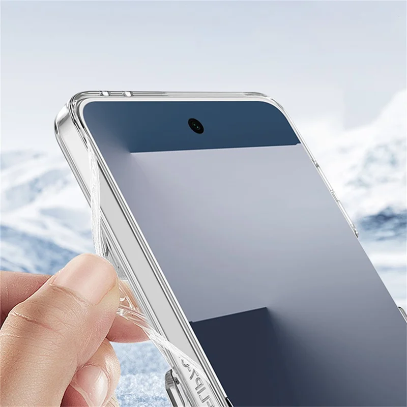 GKK For Samsung Galaxy Z Flip7 5G Case Compatible with MagSafe Airbag Hard PC Phone Cover with Tempered Glass Film - Transparent