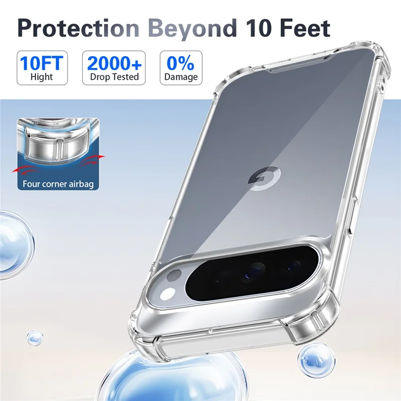For Google Pixel 10 Pro XL Case TPU PC Transparent Phone Cover with Airbag Corner Protection