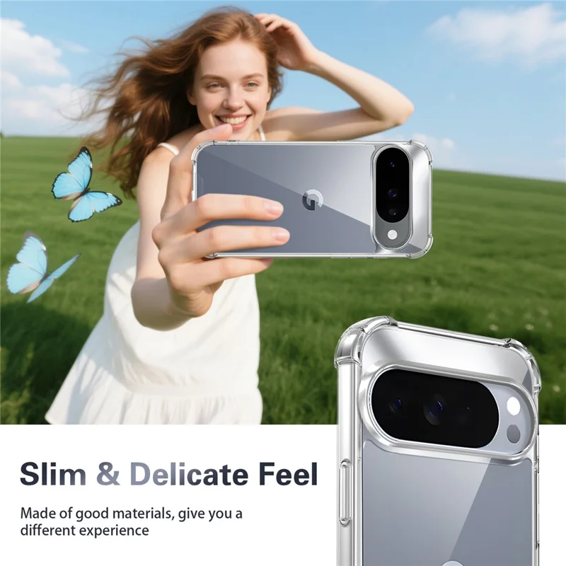 For Google Pixel 10 Pro XL Case TPU PC Transparent Phone Cover with Airbag Corner Protection